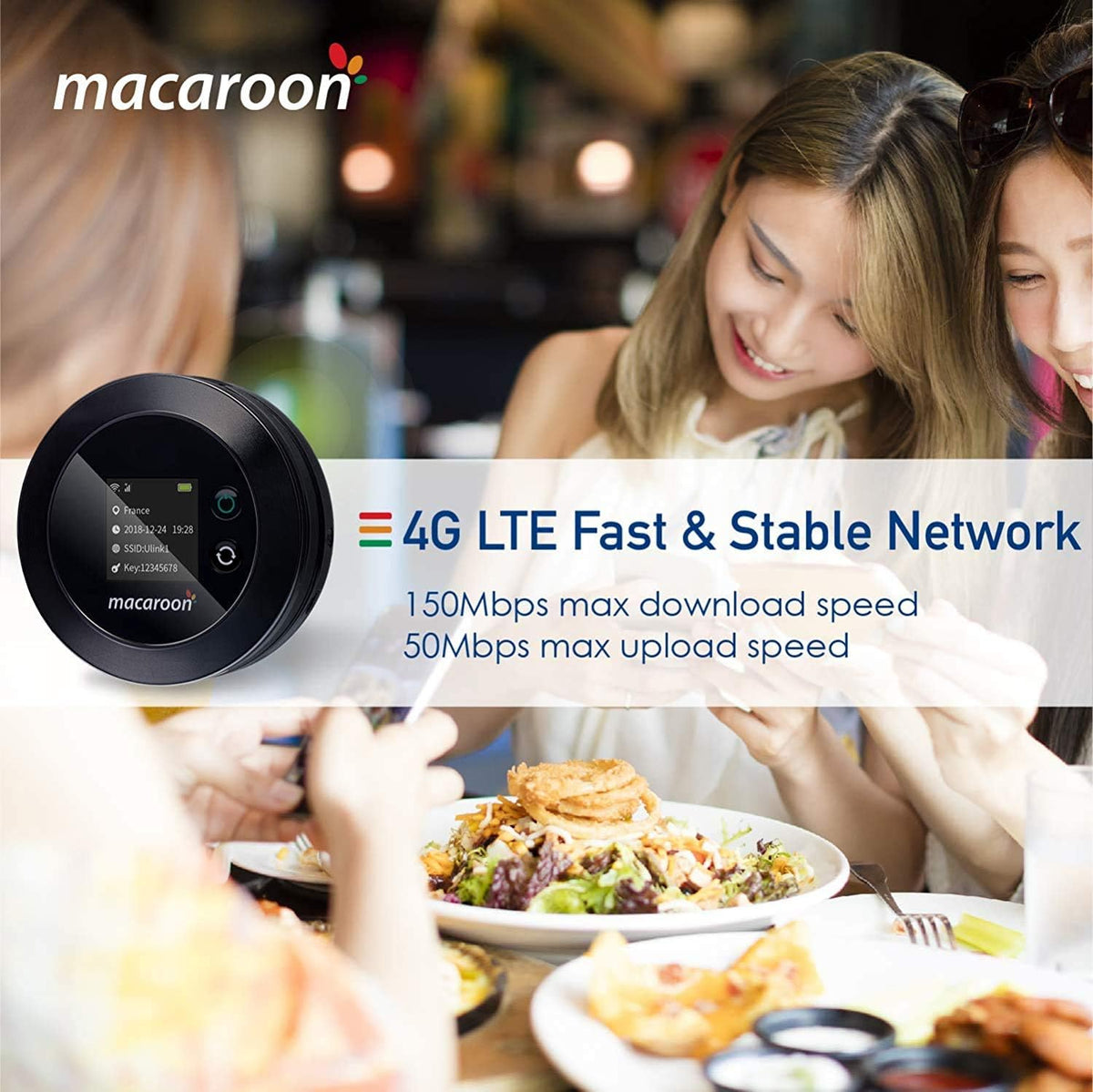 Portable Wi-Fi Router with 65GB Data 90 Days I10240