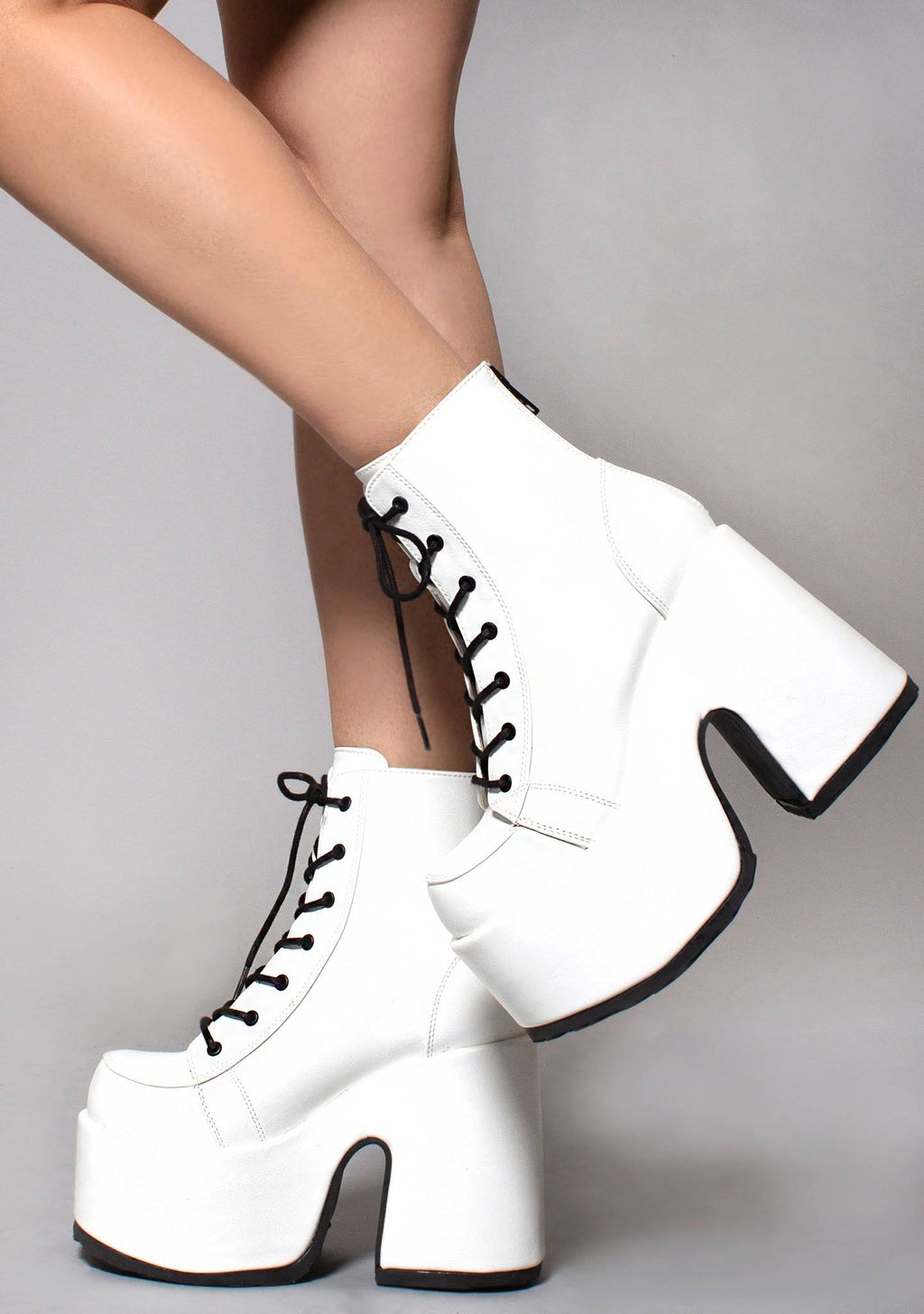 White Vegan Leather Shoes J9934