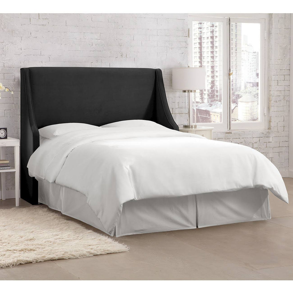 Wingback Headboard Velvet Black N4301