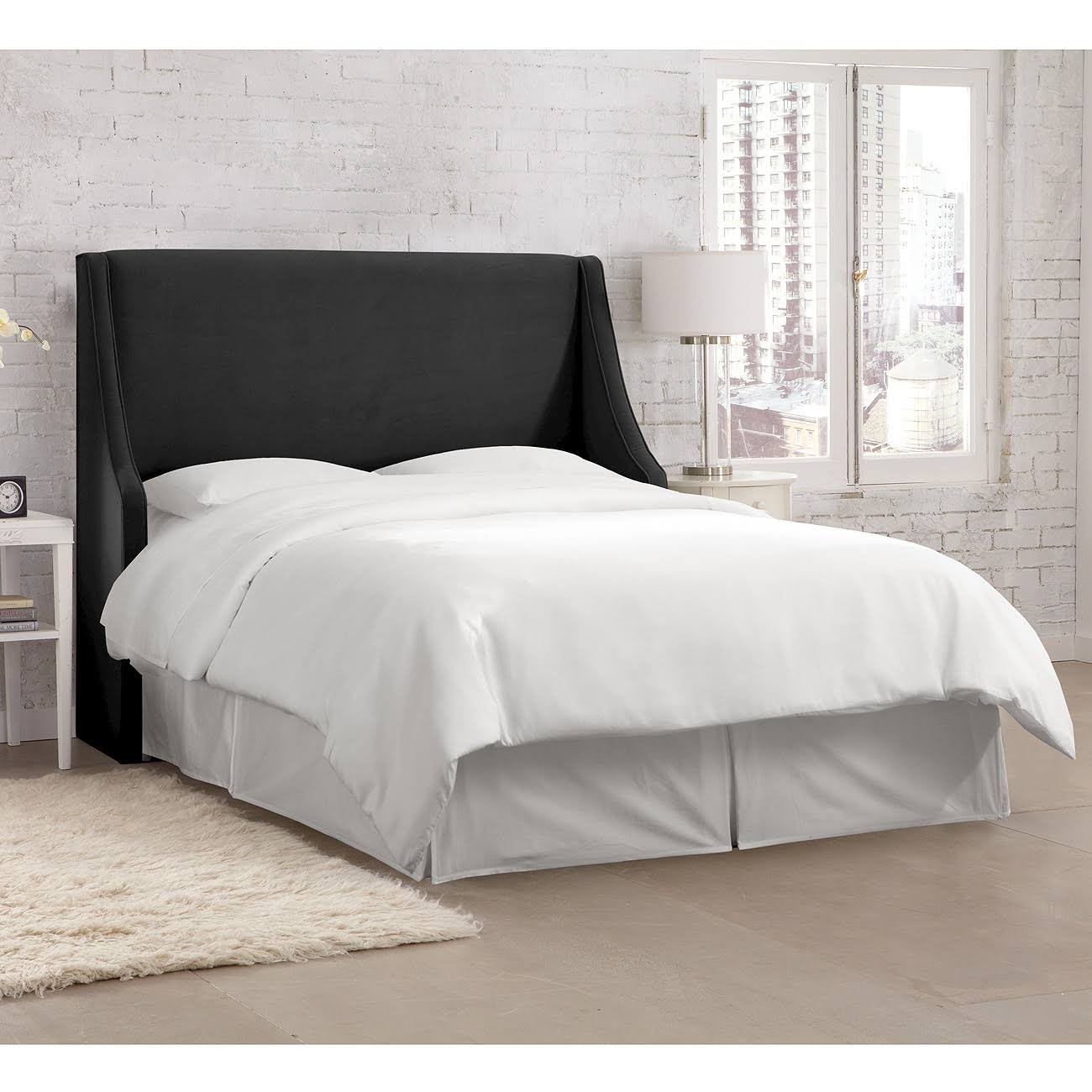 Wingback Headboard Velvet Black N4301