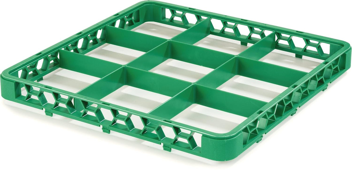 9 Compartment Glass Rack Extender, Green, Pack of 6 H3084