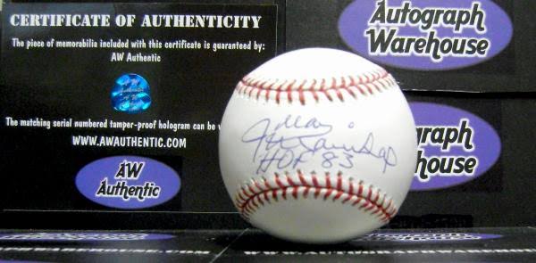 Autographed Baseball Inscribed HOF 83 Y76083