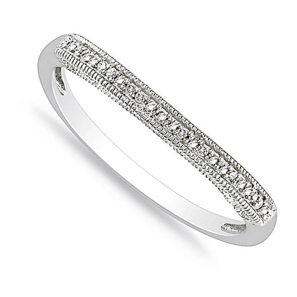 10k White Gold Diamond Wedding Ring Band B13590