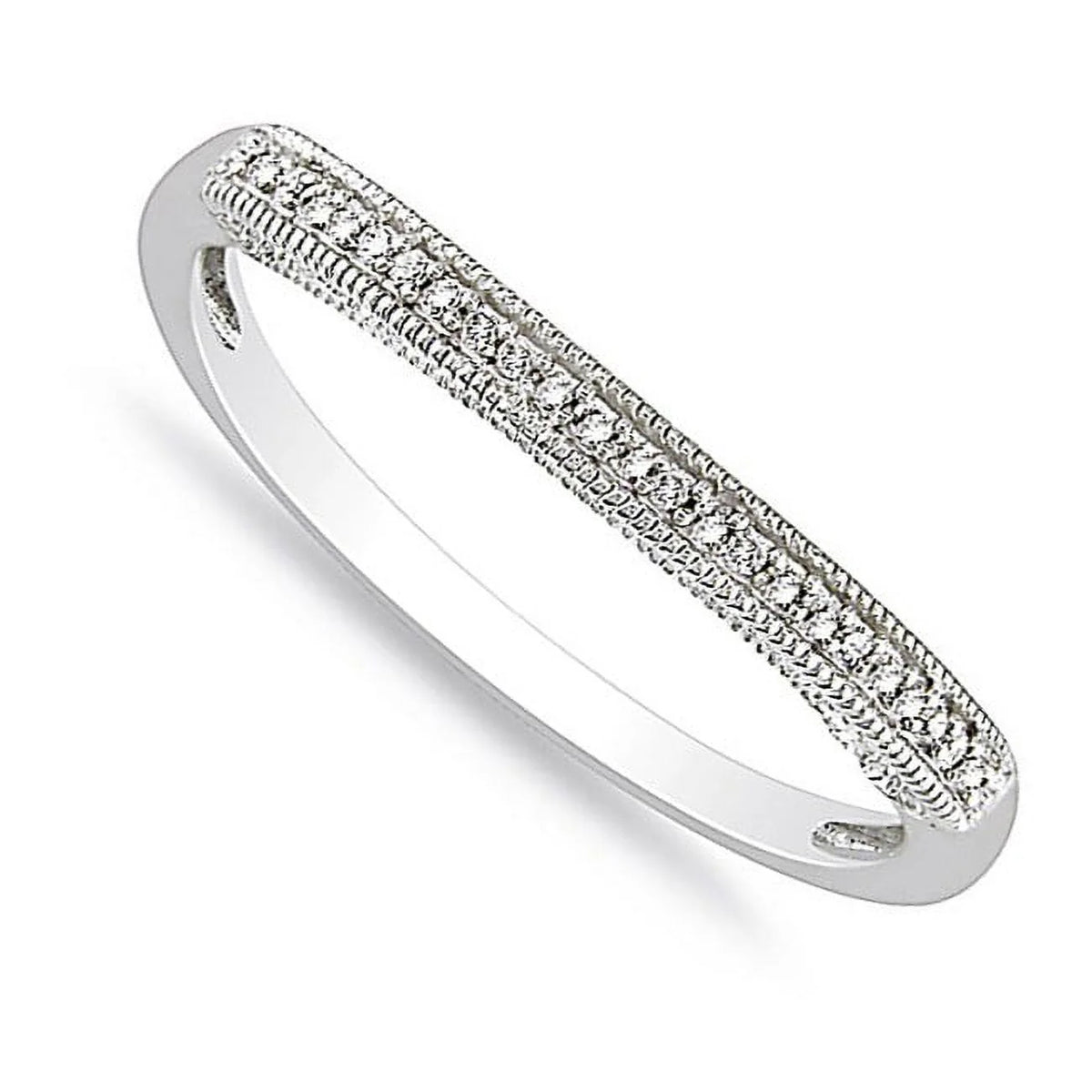 10k White Gold Diamond Wedding Ring Band B13590