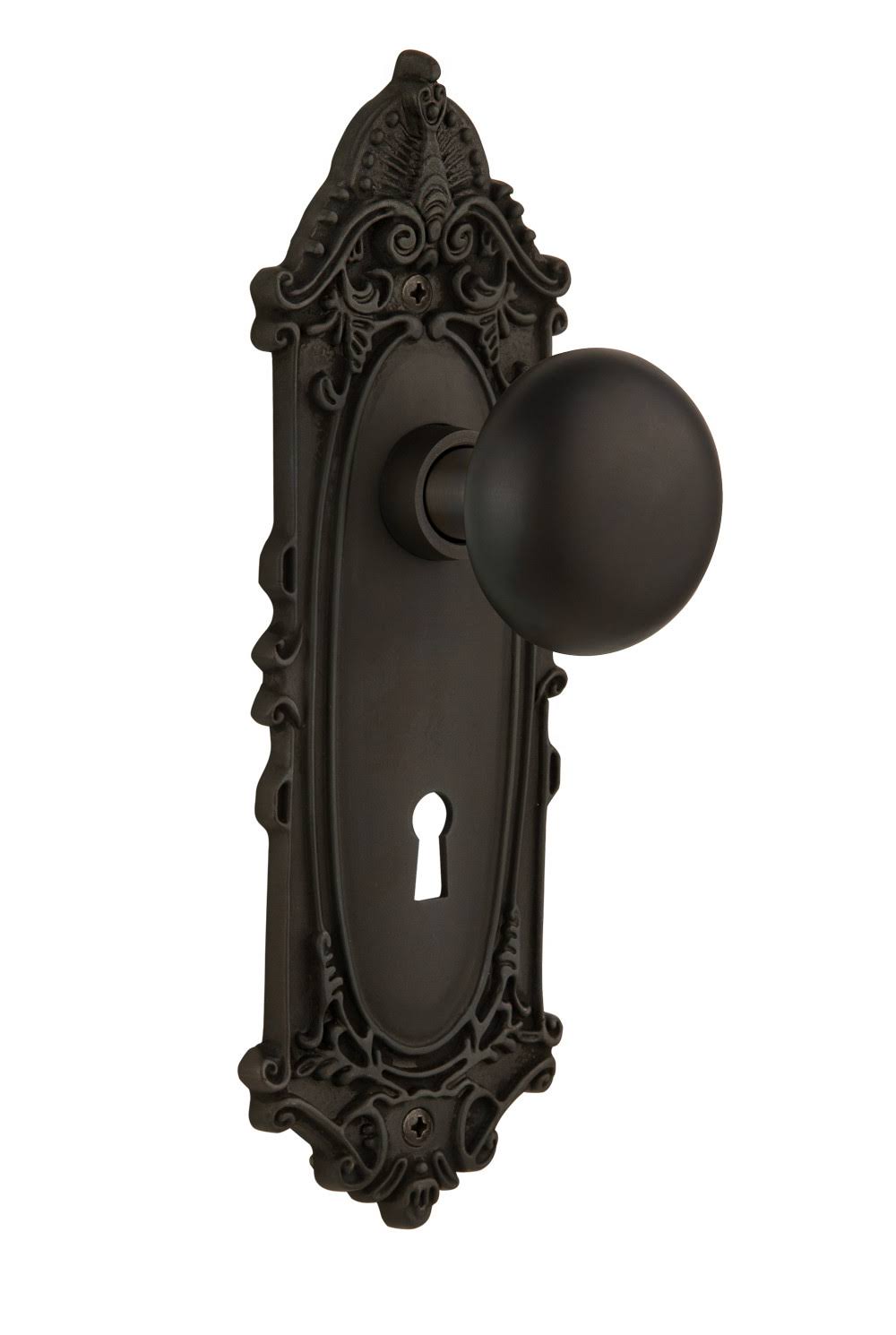 Victorian Passage Door Knob, Polished Brass B6879