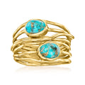 Turquoise Highway Ring in 18kt Gold Over Sterling M97599