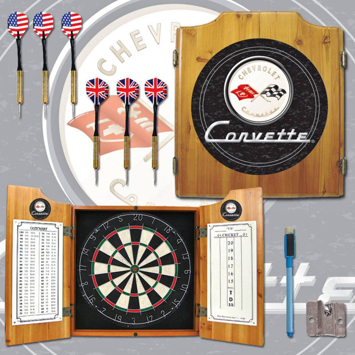 Black Dart Cabinet with Darts and Board Y827550