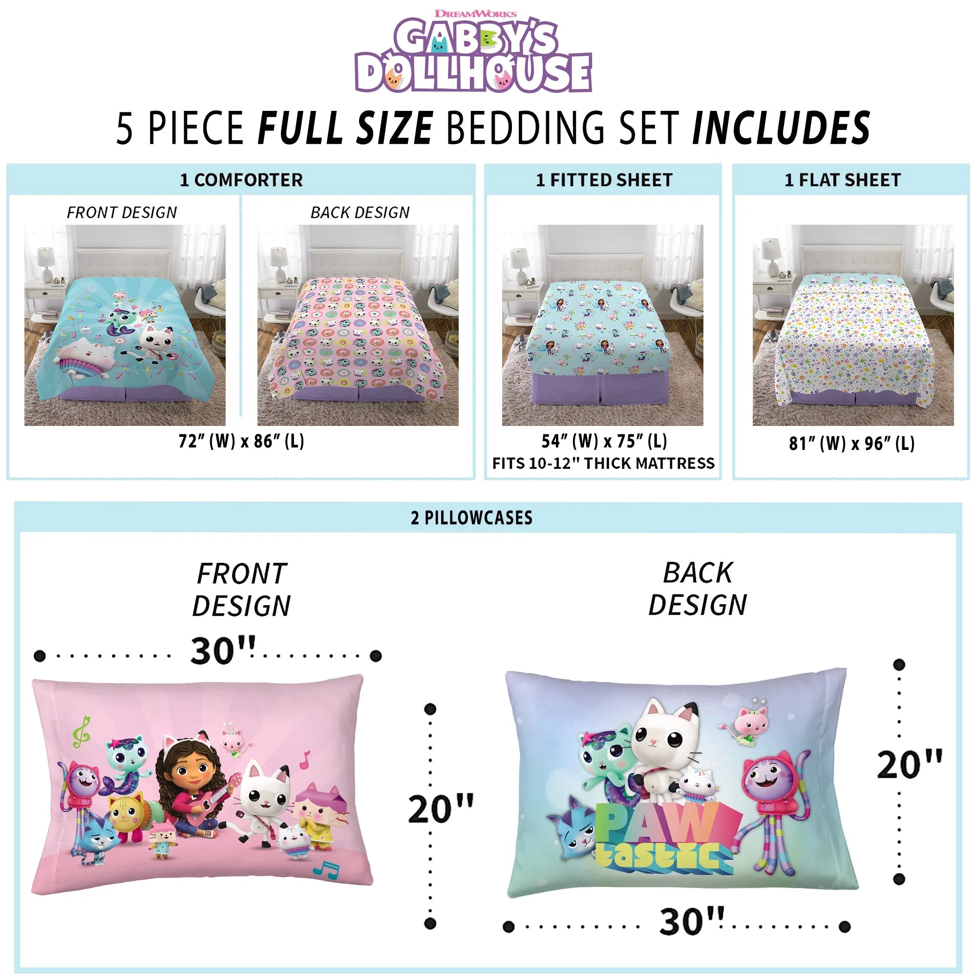 Full Bed in a Bag Comforter and Sheets Blue and Pink G33688