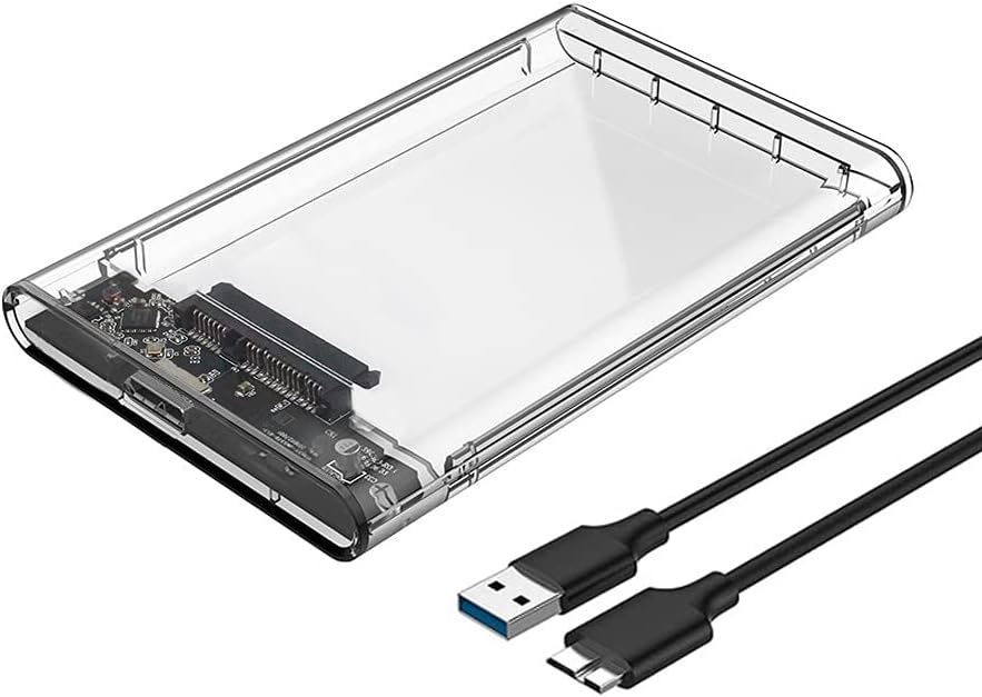 2.5 External Hard Drive Enclosure, SATA to USB 3.1 Tool-Free Clear Case Y491619
