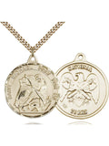 Gold Filled St. Michael Pendant with Heavy Curb Chain U3171