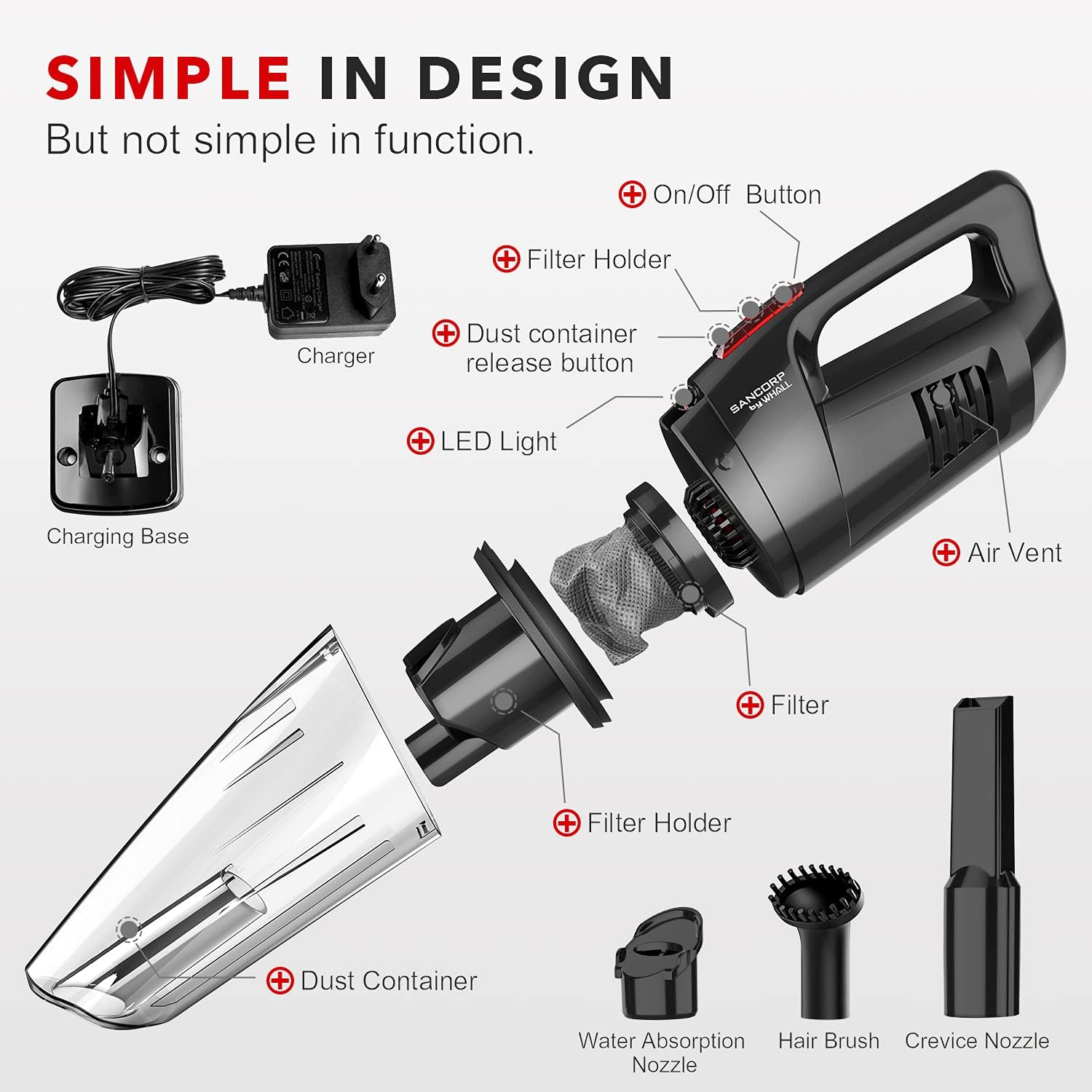 Handheld Cordless Vacuum with LED Light S2782