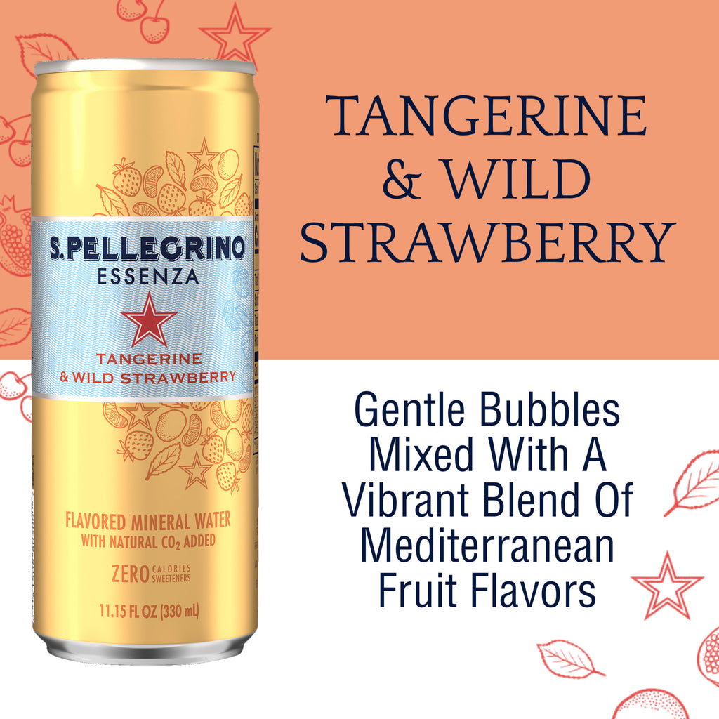 Tangerine and Wild Strawberry Flavored Mineral Water, 267.6 fl oz P684