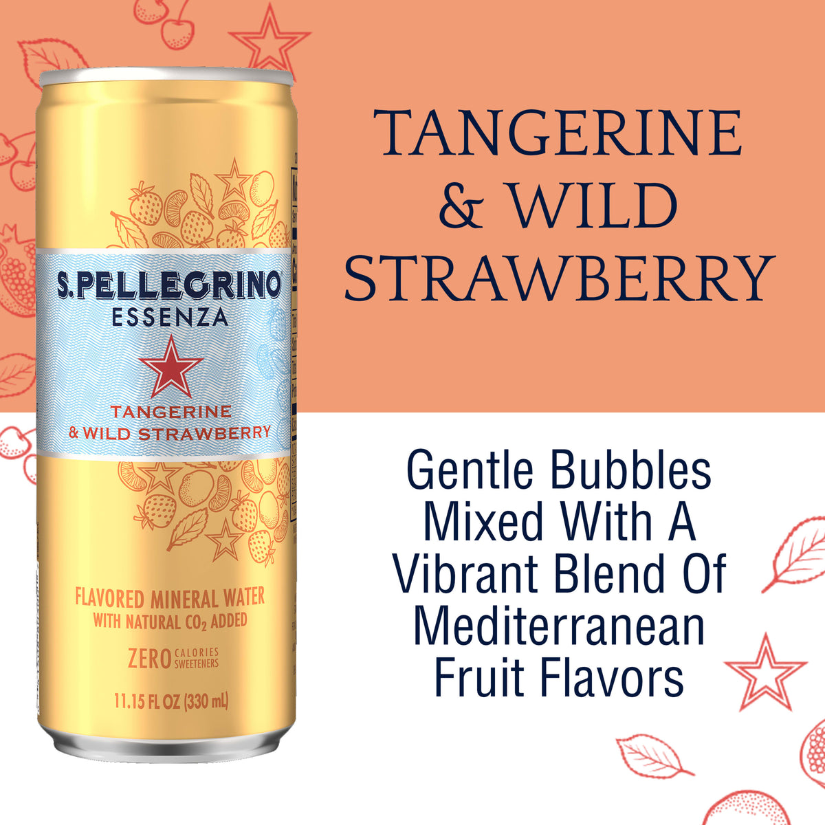 Tangerine and Wild Strawberry Flavored Mineral Water, 267.6 fl oz P684