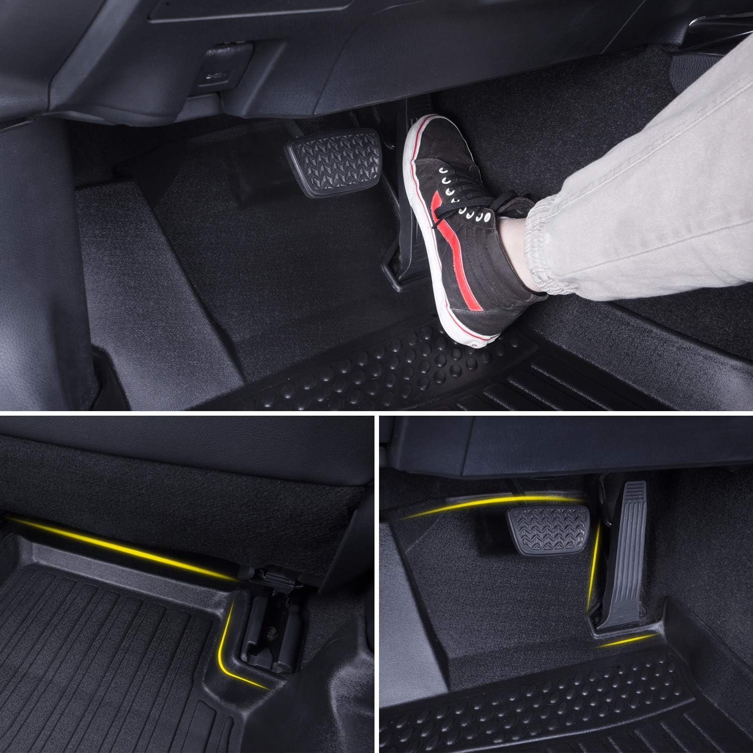 Black Front and Rear Car Mats for Hyundai Sonata 2020 2021 2022 F8180