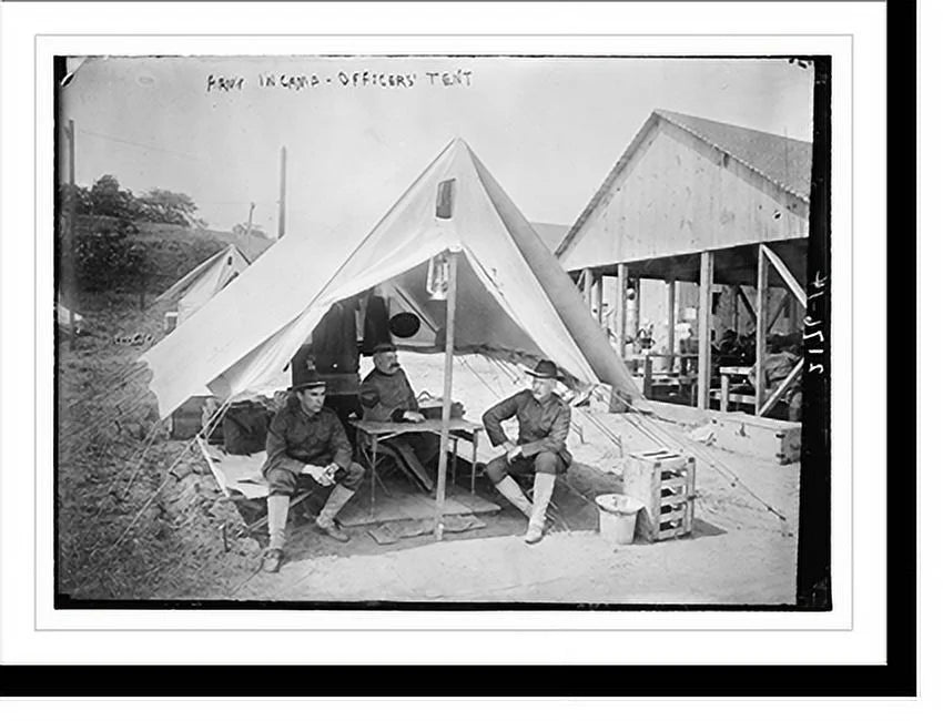 Historic Framed Print, Army in camp - officer's tent, 17-7/8" x 21-7/8" T33563