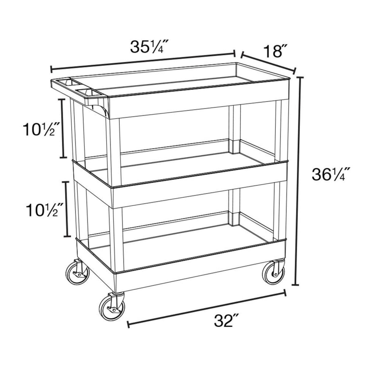 3 Pack Tub Cart with Three Shelves Y92829
