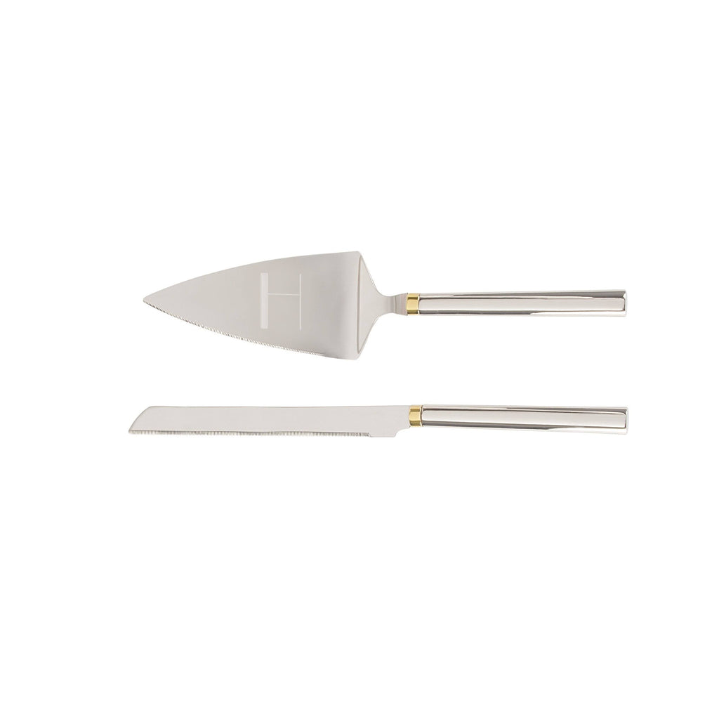 Gold Champagne Flutes and Cake Serving Set H7106