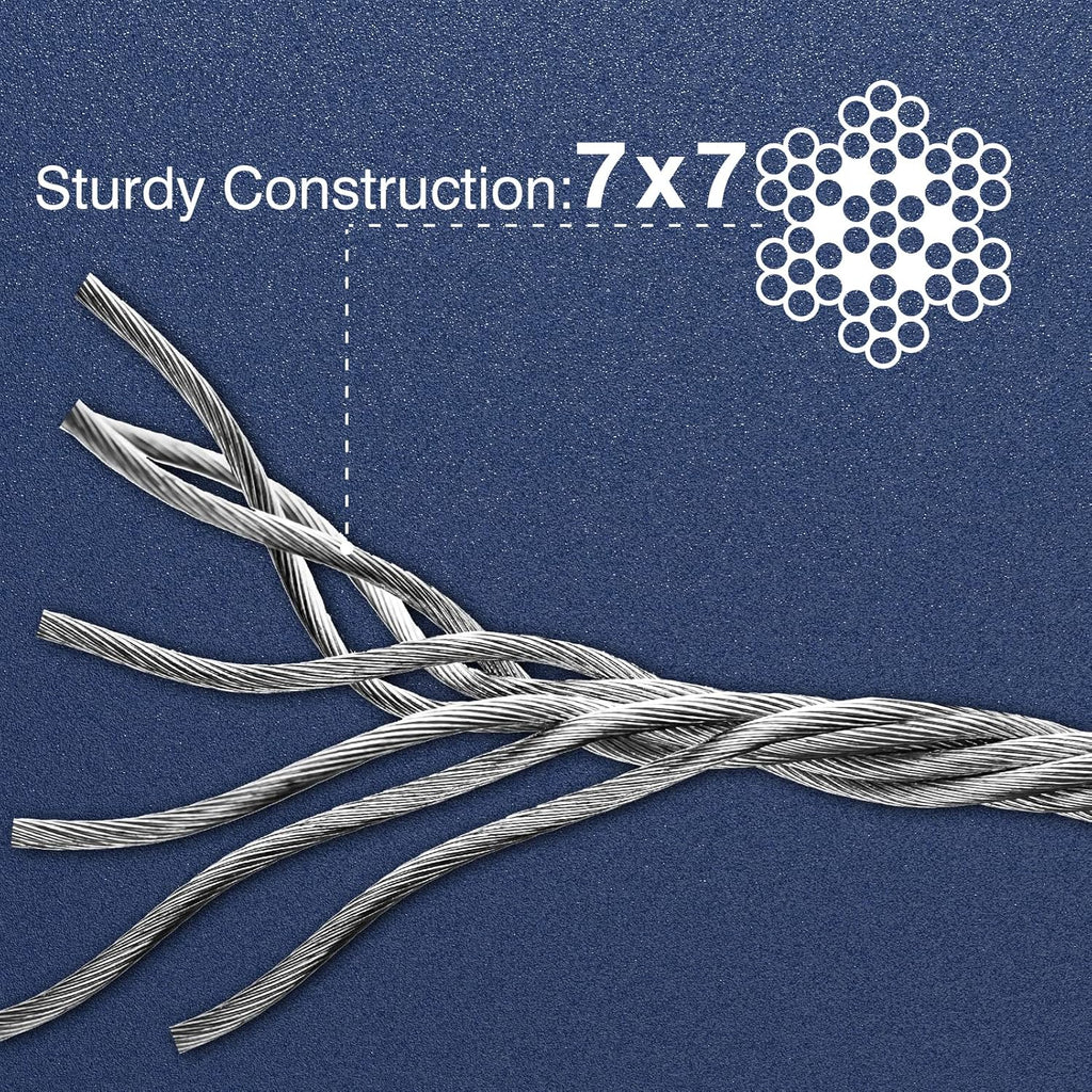 650 ft 7 x 7 Strands T316 Stainless Steel Cable Q72292