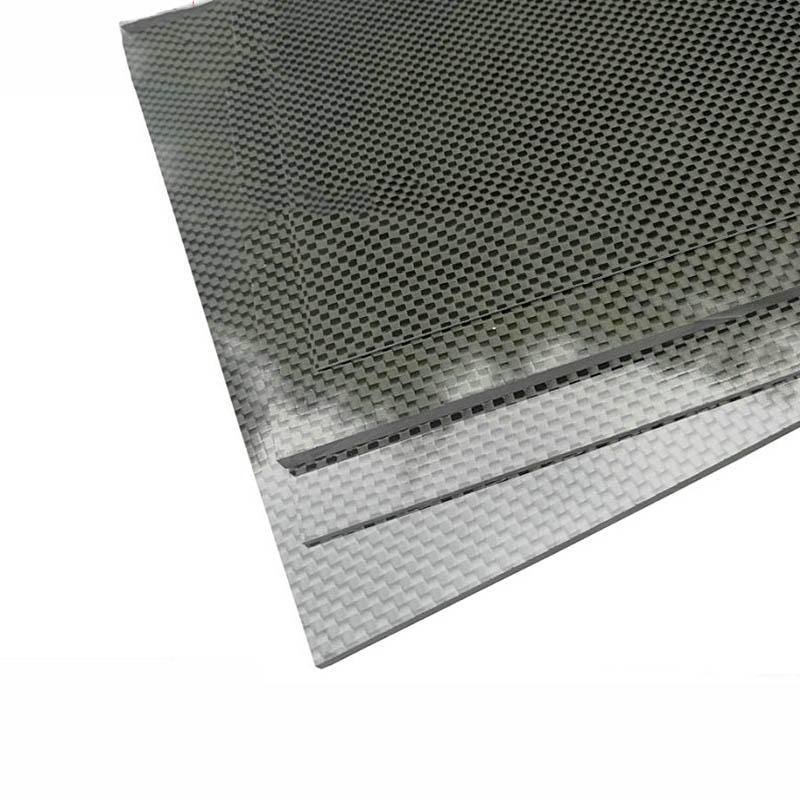 3K Black Plain Weave Carbon Fiber Plate Sheet Glossy Panel X1655