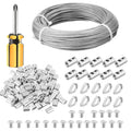 5/64 Coated Stainless Steel Wire Rope 328ft with Thimbles, Crimping Sleeves, Wire Rope Clips S97274