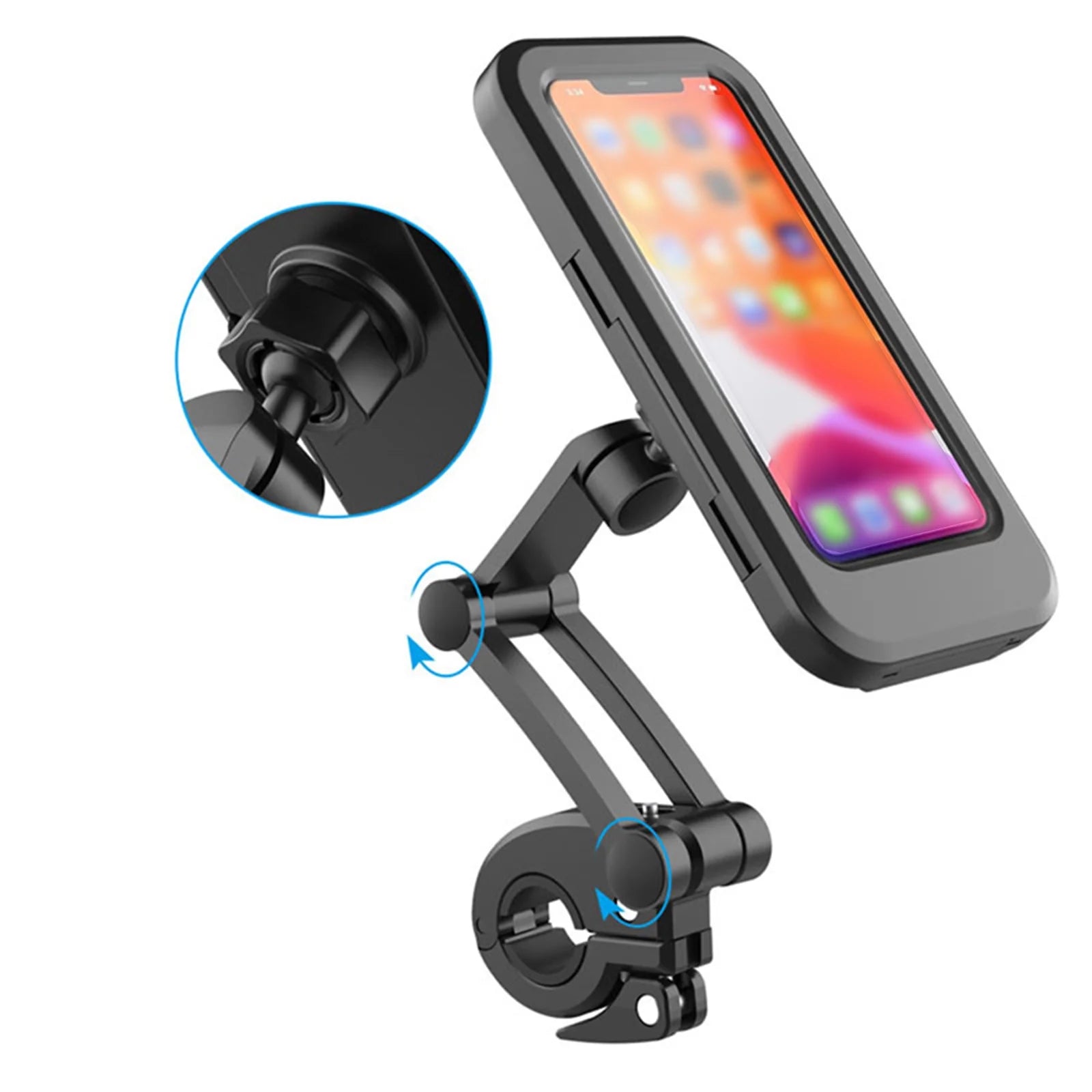 Waterproof Motorcycle Phone Mount Handlebar Phone Holder (Black) U944330