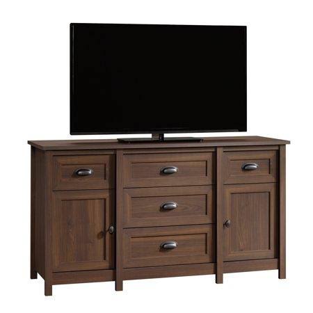 English Walnut Finish Entertainment Credenza V70177