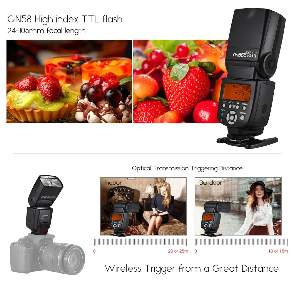 Wireless TTL Slave Flash Speedlite GN58 for Canon DSLR Camera R990