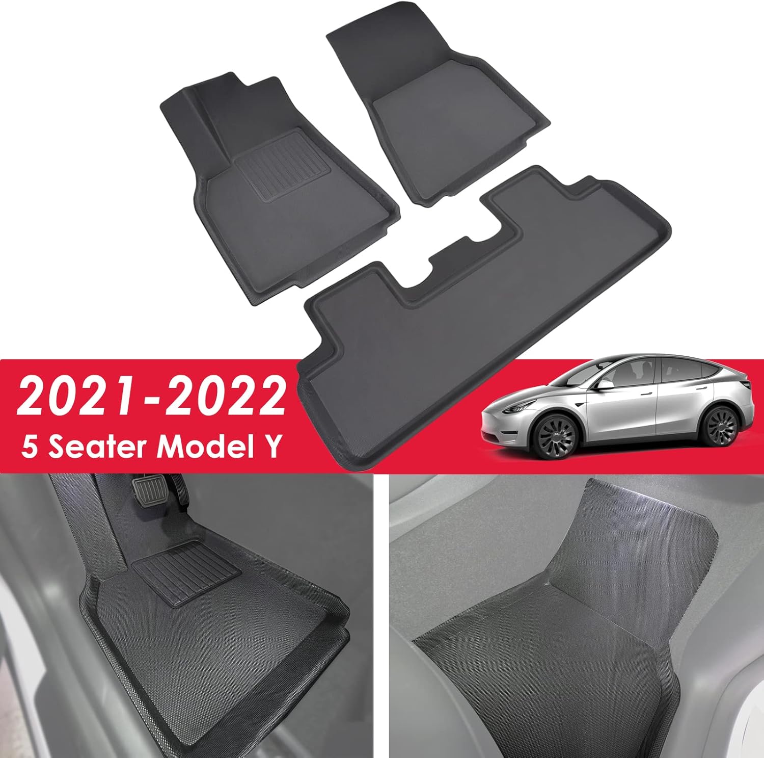 TPE Waterproof Floor Mats Black Cargo Tray Trunk B1732