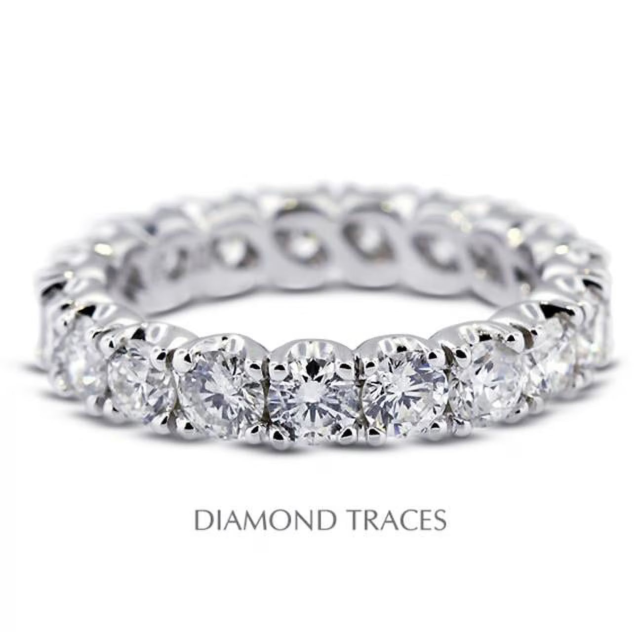 Platinum 950 4-Prong Setting 1.34 Carat Total Natural Diamonds Eternity Ring C317
