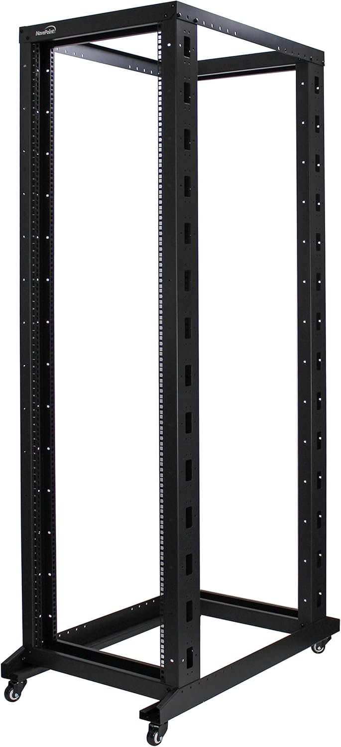 42U 4-Post Open Frame Server Rack Black M130678