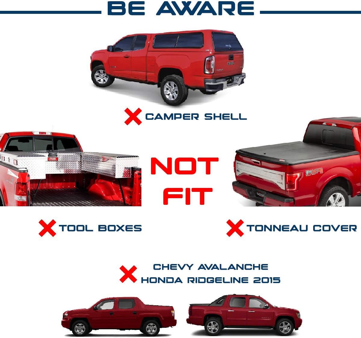 Steel Pickup Truck Low Profile Ladder Rack Sport Bar Two Bar Set M245139