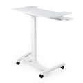Walnut Color Pneumatic Height Adjustable Sit Stand Laptop Desk with Keyboard Holder I47141