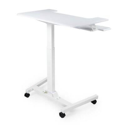 Walnut Color Pneumatic Height Adjustable Sit Stand Laptop Desk with Keyboard Holder I47141