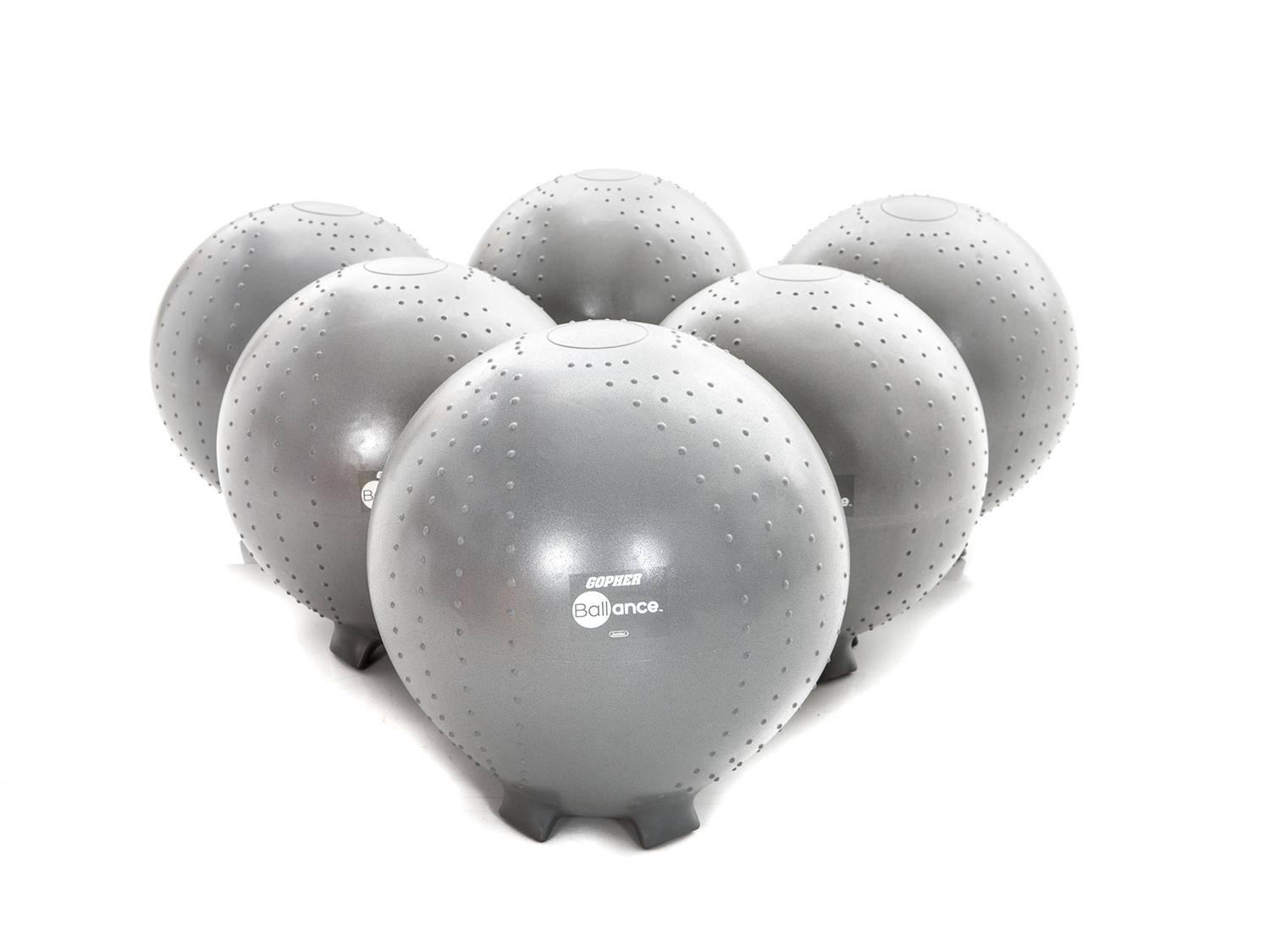 Gray 55 cm Set of 6 Stability Ball Chairs R479