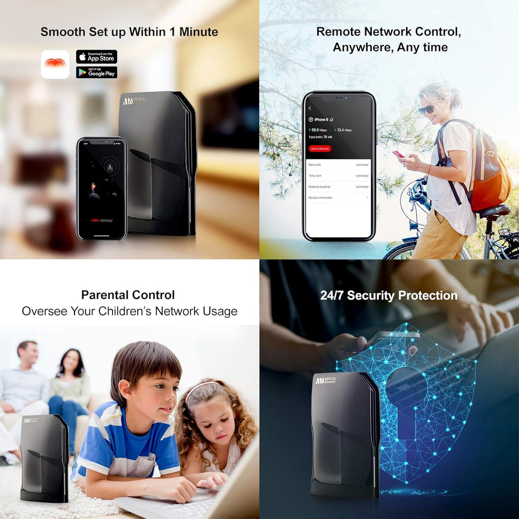 Cosmo Black Dual-Band Gigabit Mesh Wi-Fi 6 Router 1 Pack H711198