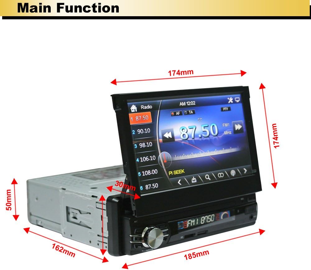 7 Inch Single Din Touchscreen Car Stereo with Wireless Remote Control L97633